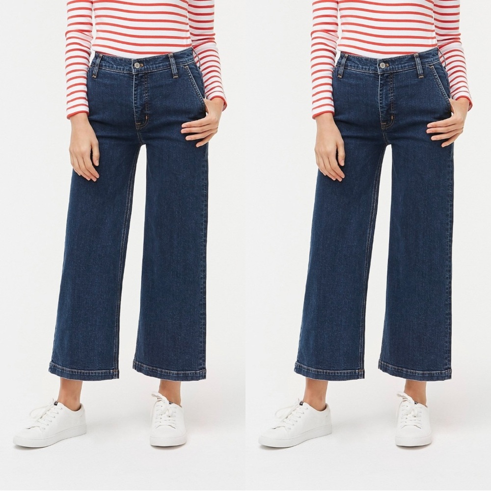 J. Crew 10″ Highest-Rise Wide-Leg Jean in Medium Dark Wash - 28